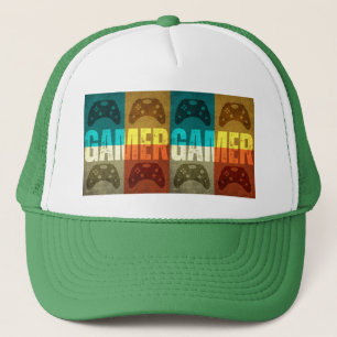 GAMER VINTAGE VIDEOSPIELKONTROLLER TRUCKER-HUT TRUCKERKAPPE