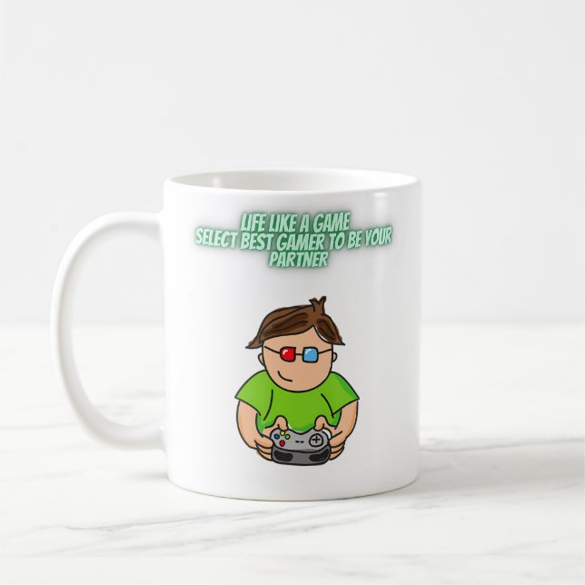 Gamer von seinem oder ihrem Partner Ich liebe mein Kaffeetasse (Links)