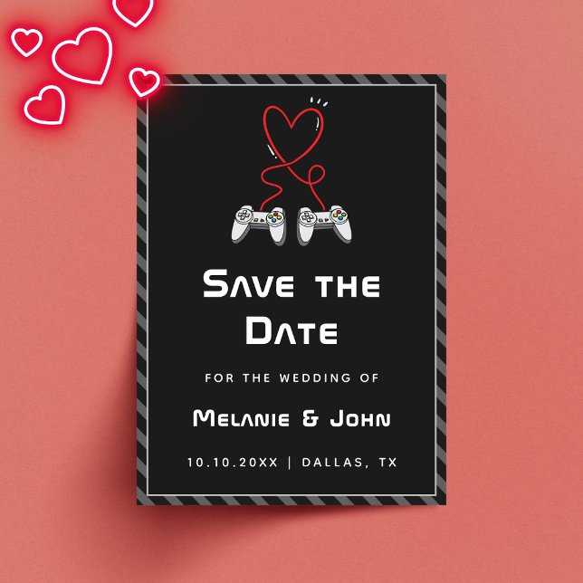 Gamer Wedding Geek Liebe Romantischer Spieler 1 2  Save The Date (Von Creator hochgeladen)