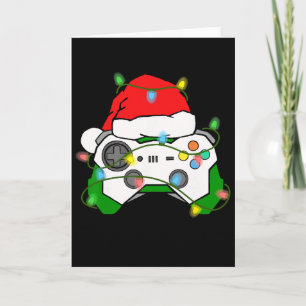 Gamer Weihnachten Gaming Santa Hut Videospiel Kont Karte