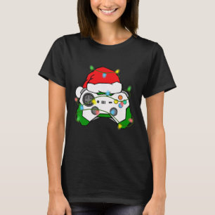 Gamer Weihnachten Gaming Santa Hut Videospiel Kont T-Shirt