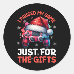 Gamer Weihnachten Gaming Xmas Videospiele Jungen C Runder Aufkleber