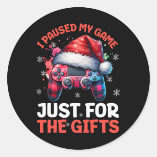 Gamer Weihnachten Gaming Xmas Videospiele Jungen C Runder Aufkleber