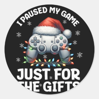 Gamer Weihnachten Gaming Xmas Videospiele Jungen C Runder Aufkleber