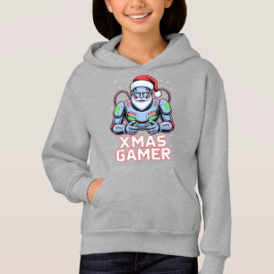 Gamer-Weihnachtsgeschenke Cyber-Santa-Roboter-Weih Hoodie