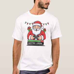 Gamer Weihnachtsmann mit Weihnachts-Hoodie und T-S T-Shirt