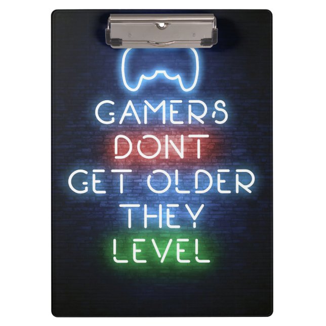 Gamer werden nicht älter klemmbrett (Vorderseite)