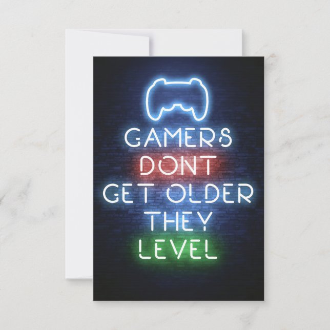 Gamer werden nicht älter RSVP karte (Vorderseite)