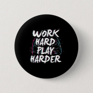 Gamer Word Hard Play Harder Button