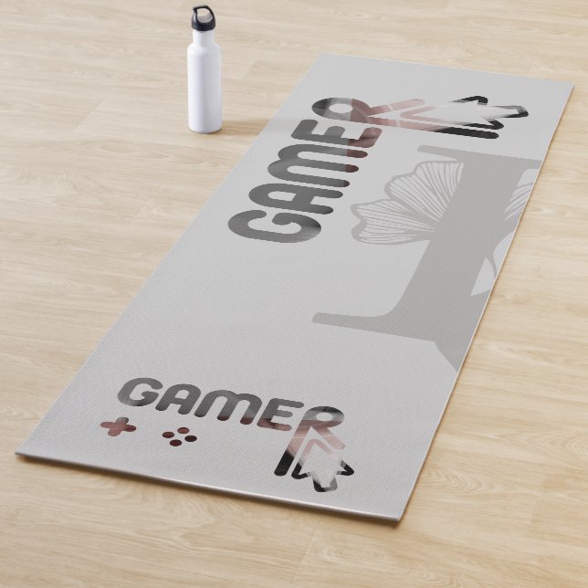 GAMER Yoga Mat Abstrakt Art Grau Schwarzes Pulver Yogamatte (Beispiel)