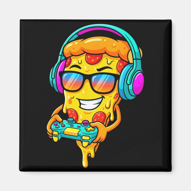 Gamer Zza Slice Video Gaming Boy Enthusiast Gamer  Magnet (Vorne)
