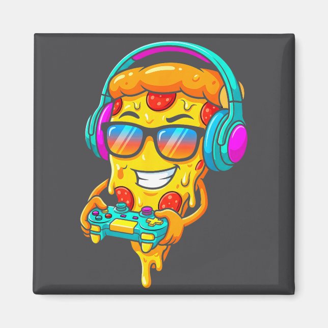 Gamer Zza Slice Video Gaming Boy Enthusiast Gamer  Magnet (Vorne)
