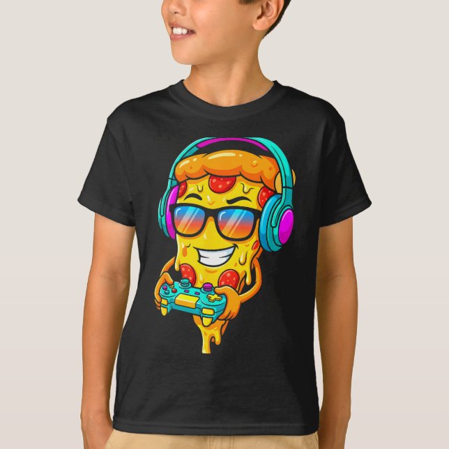 Gamer Zza Slice Video Gaming Boy Enthusiast Gamer  T-Shirt (Vorderseite)