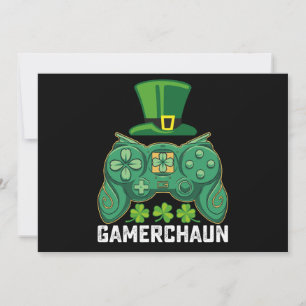 Gamerchaun Gamer Gaming Games St Patrick's Day Einladung