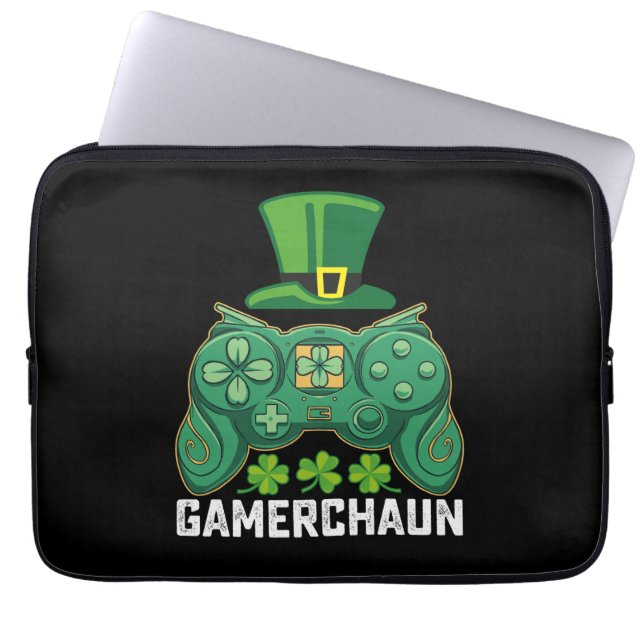 Gamerchaun Gamer Gaming Games St Patrick's Day Laptopschutzhülle (Vorderseite)