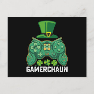 Gamerchaun Gamer Gaming Games St Patrick's Day Postkarte