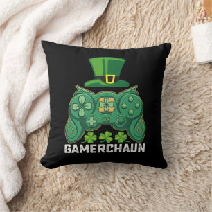 Gamerchaun Gamer Gaming Spiele St. Patricks Tag Kissen