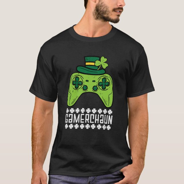 Gamerchaun Irish Gamer Paddys Men St Patrick Day B T-Shirt (Vorderseite)