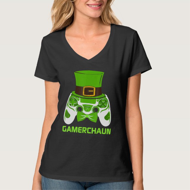 Gamerchaun Irish Gamer Paddys Men St Patrick Day B T-Shirt (Vorderseite)