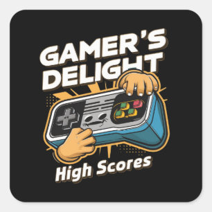 Gamerfreude Quadratischer Aufkleber