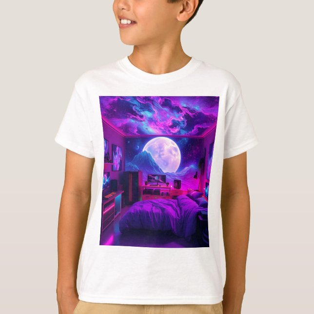 Gamer's Bedroom auf einem anderen Planet Kids T -  T-Shirt (Vorderseite)