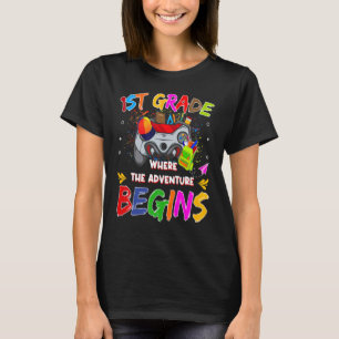 Gamers First Klasse Vibes Level Up Wo Das Abenteue T-Shirt