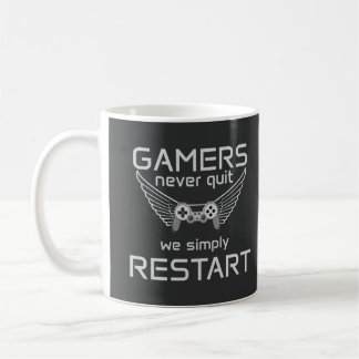 Gamers geben nie auf Retro-Zitat Kaffeetasse