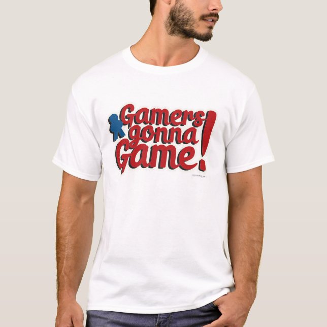 Gamers Gonna Game Fun Boardgame Slogan T-Shirt (Vorderseite)
