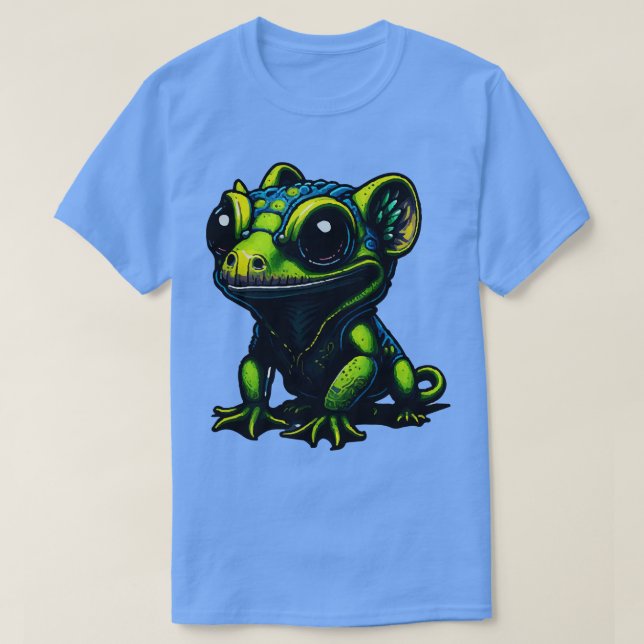 Gamers Perfect Illustration Niedliches Gekko 2 T-Shirt (Design vorne)