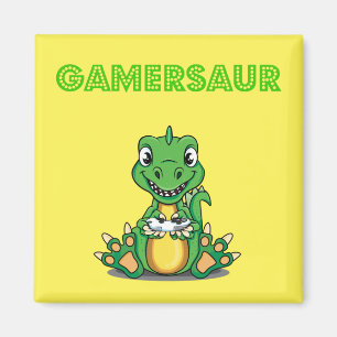 Gamersaur Niedlich Video Gamer T - Shirt/Dinosauri Magnet