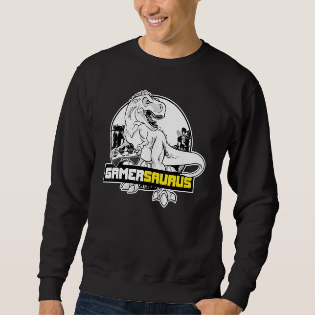 Gamersaurus Gamer Dinosaur Video Game Gaming Sweatshirt (Vorderseite)