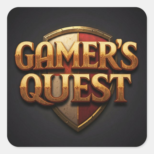 Gamersuche Quadratischer Aufkleber (Vorderseite)