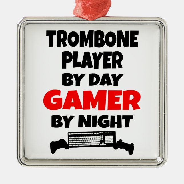 Gamertrombone-Spieler Ornament Aus Metall (Vorne)