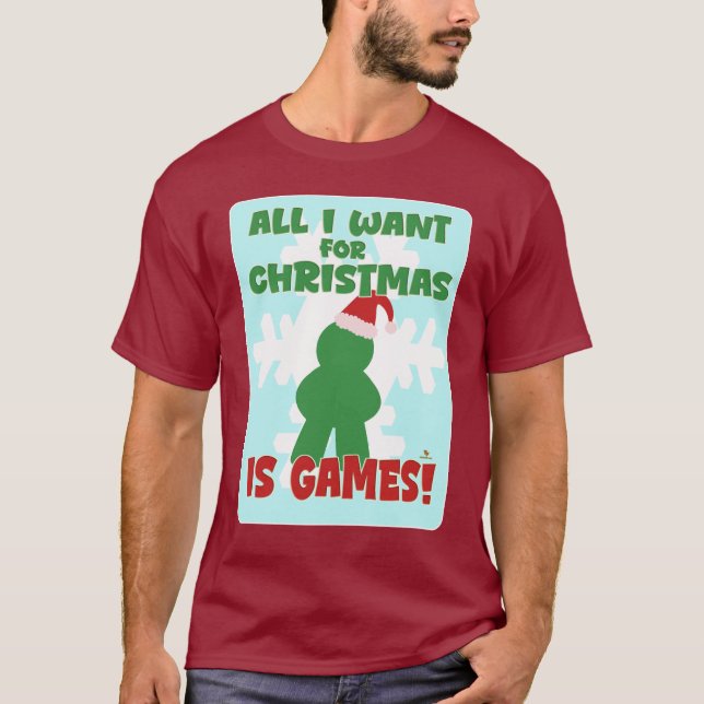 Games For Christmas Fun Holiday Slogan Art T-Shirt (Vorderseite)
