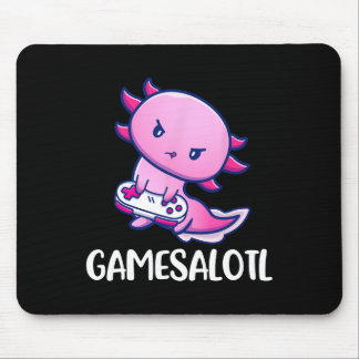 Gamesalotl Axolotl Cute Playing Video Game Mousepad