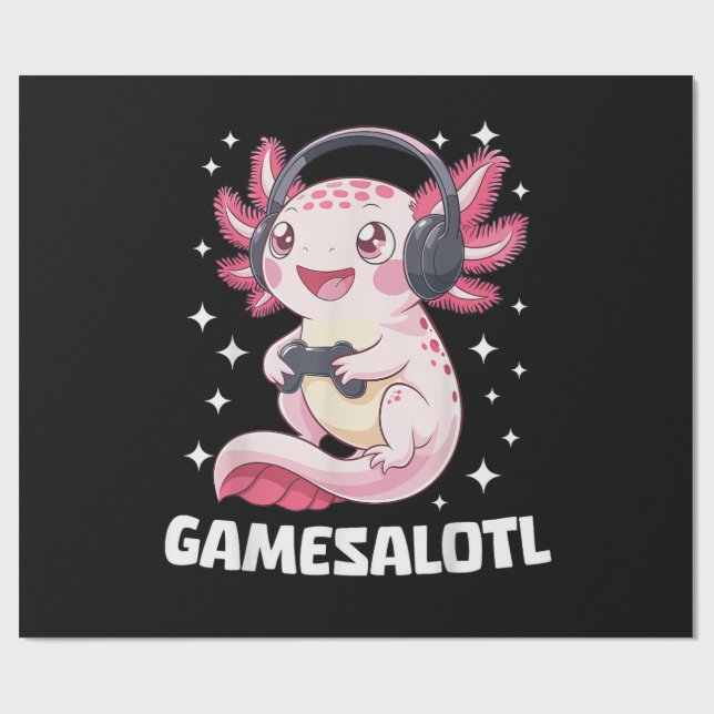 Gamesalotl Axolotl Gaming  Geschenkpapier (Flach)