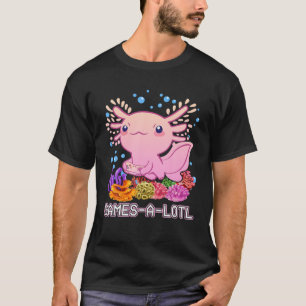 Gamesalotl Gamer Niedlich Axolotl Kawaii Anime Pas T-Shirt