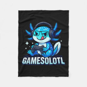 Gamesolotl Axolotl Fisch Gamer Gaming Anime Video Fleecedecke