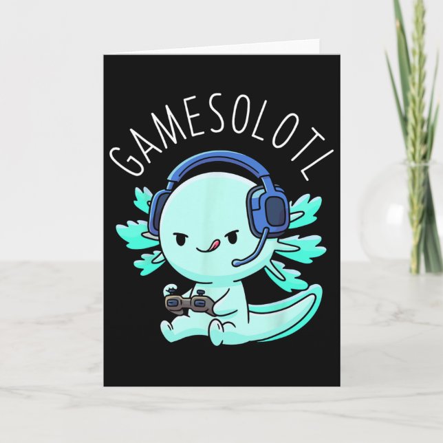 Gamesolotl Axolotl Gamer Anime Gifts Kawaii Boys G Karte (Vorderseite)