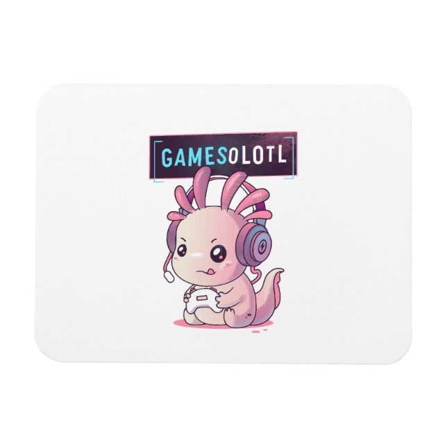 Gamesolotl - Axolotl Gamer Magnet (Horizontal)