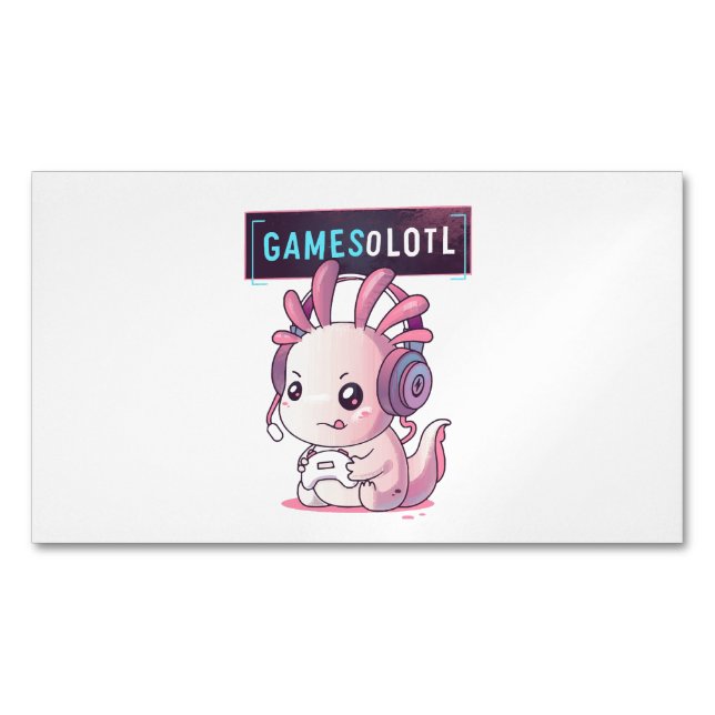 Gamesolotl - Axolotl Gamer Magnetische Visitenkarte (Vorderseite)