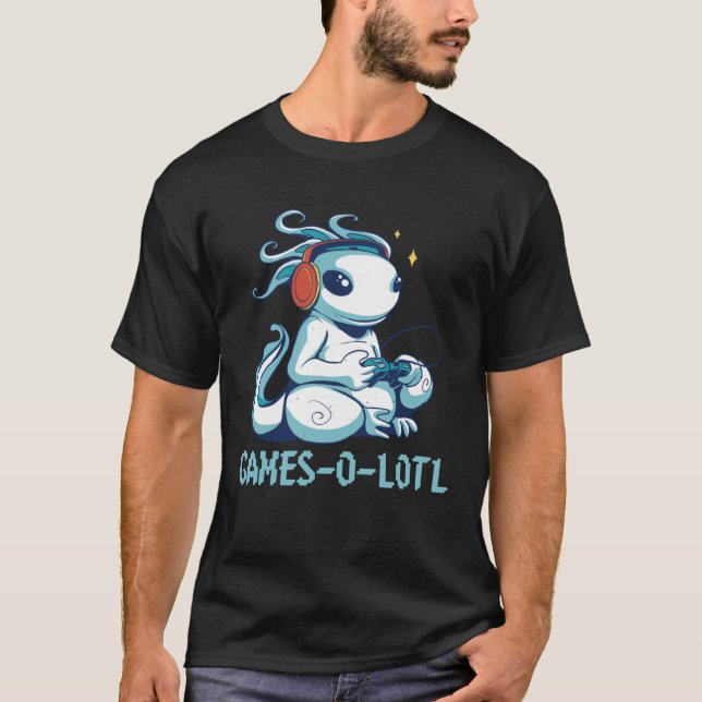 Gamesolotl Axolotl  Gamer T-Shirt (Vorderseite)