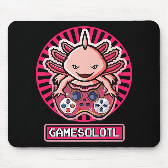 Gamesolotl Axolotl Niedlich Kawaii Anime Gaming Ki Mousepad (Vorne)