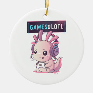 Gamesolotl - Axolotl-Spieler Keramik Ornament