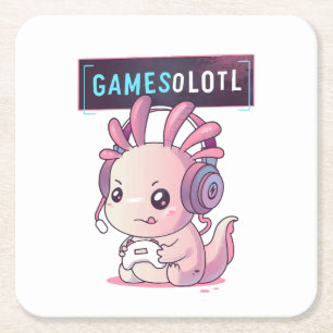 Gamesolotl - Axolotl-Spieler Rechteckiger Pappuntersetzer