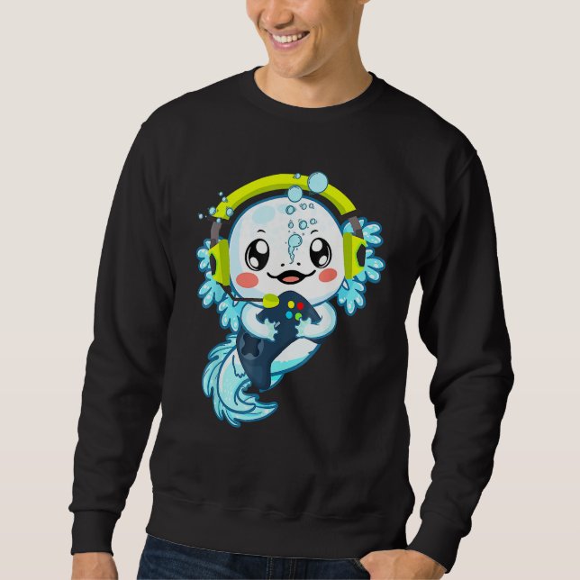 Gamesolotl Axolotl Video Game Gaming Gamer Matchin Sweatshirt (Vorderseite)