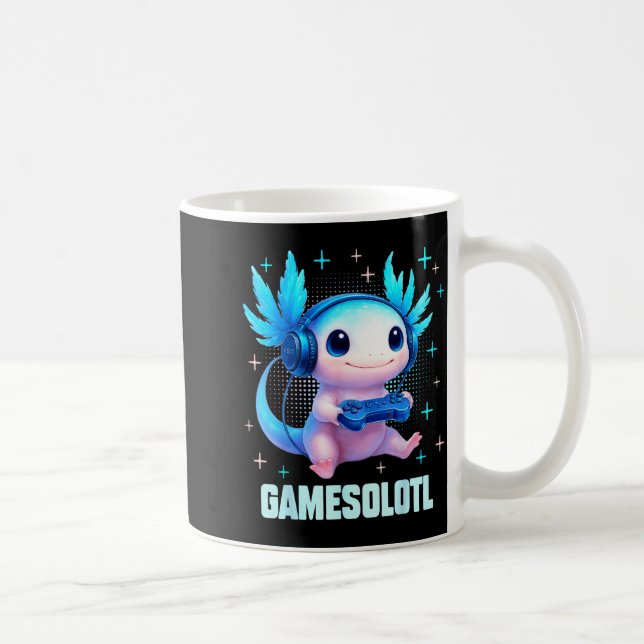 Gamesolotl Axolotl Video Gamer Kawaii Anime Boys T Kaffeetasse (Rechts)