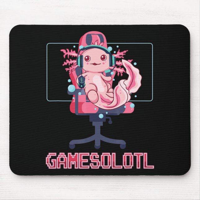 Gamesolotl Axolotl Video Gamer Kawaii Anime Gaming Mousepad (Vorne)