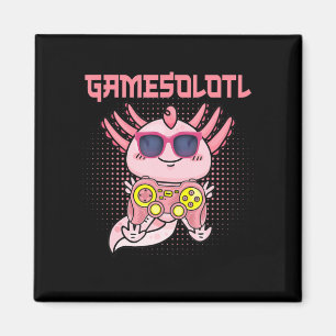 Gamesolotl Axolotl Video Gamer Kawaii Anime Kids B Magnet