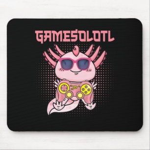 Gamesolotl Axolotl Video Gamer Kawaii Anime Kids B Mousepad